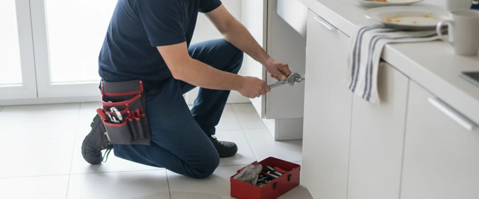 Idraulico di emergenza al lavoro a Milano